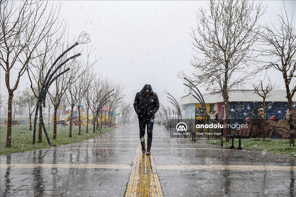 Diyarbakır'da kar etkili oldu