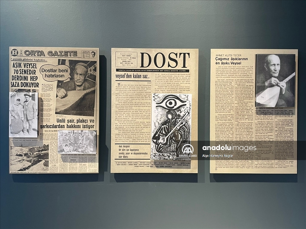 Aşık Veysel'in aile fotoğrafları ve hayatı AKM'de sergileniyor