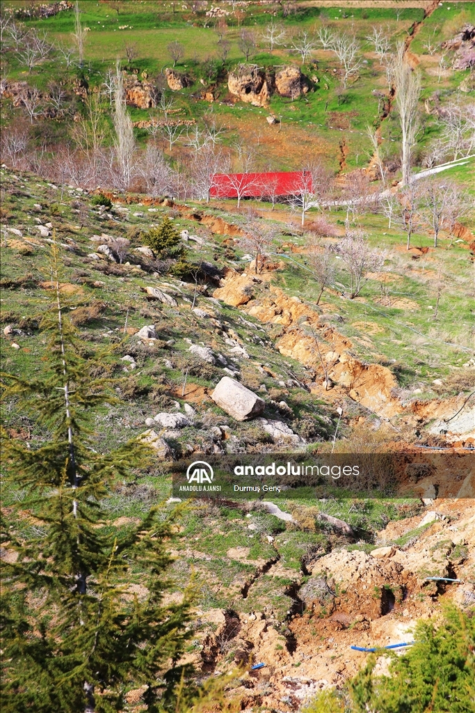 Kahramanmaraş'taki depremler Göksun'da yüzey kırıkları ve çökmelere neden oldu