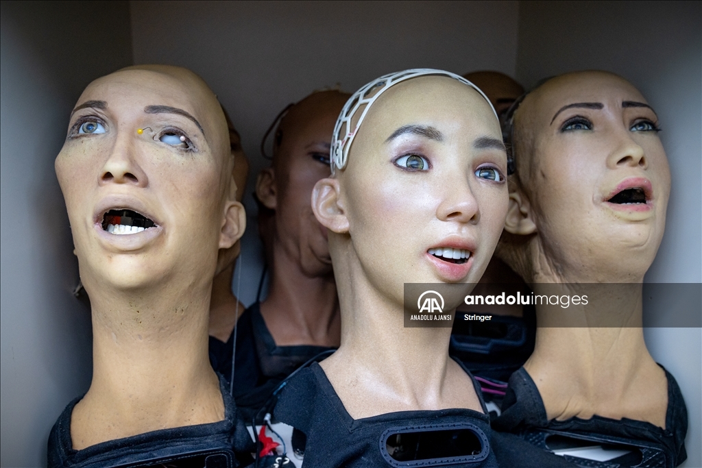 Hong Kong'daki Hanson Robotics'de insansı robotlar görüntülendi