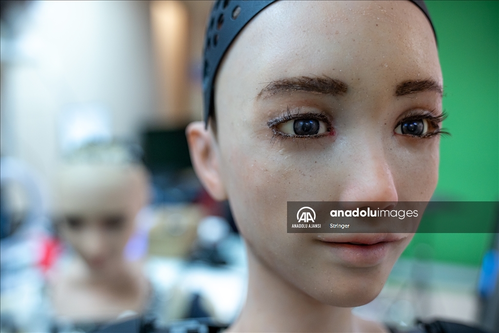 Hong Kong'daki Hanson Robotics'de insansı robotlar görüntülendi