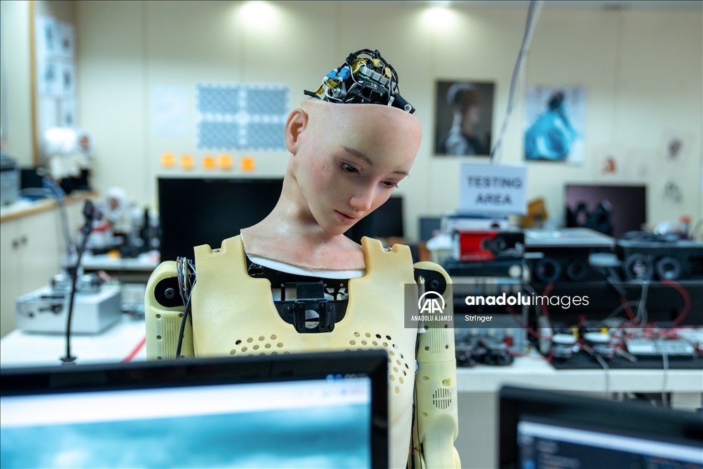 Hong Kong'daki Hanson Robotics'de insansı robotlar görüntülendi