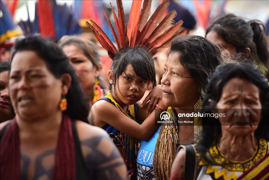 Indigenous peoples take part in 19th Terra Livre Camp in Brasilia, Brazil to defend rights, demarcation of their lands