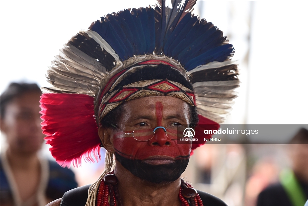 Indigenous peoples take part in 19th Terra Livre Camp in Brasilia, Brazil to defend rights, demarcation of their lands