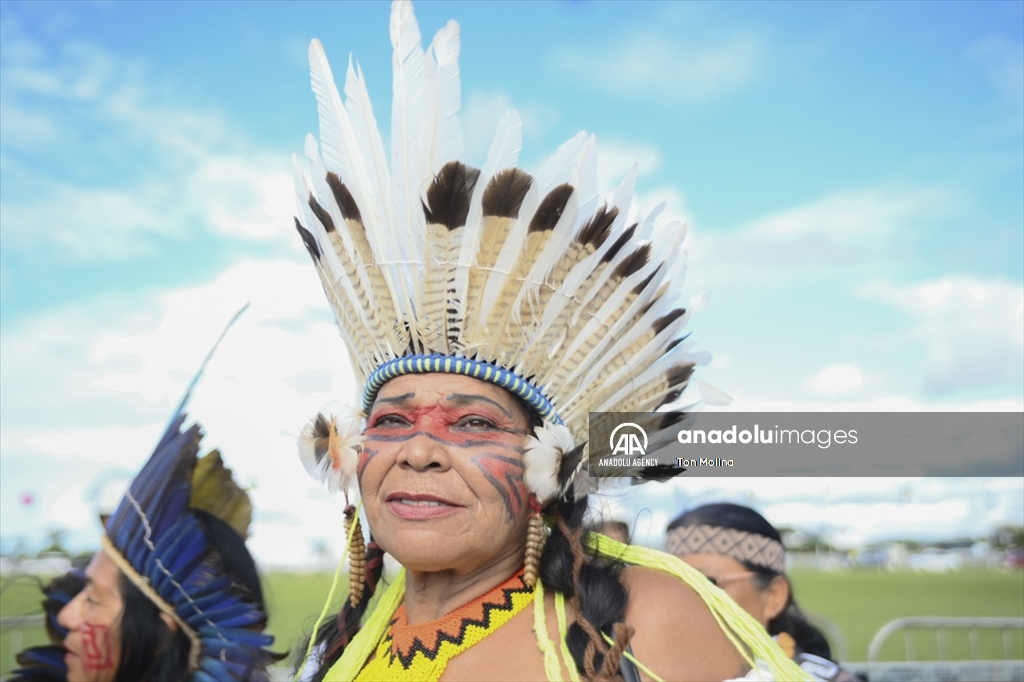 Indigenous peoples take part in 19th Terra Livre Camp in Brasilia, Brazil to defend rights, demarcation of their lands