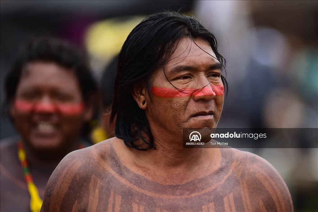 Indigenous peoples take part in 19th Terra Livre Camp in Brasilia, Brazil to defend rights, demarcation of their lands