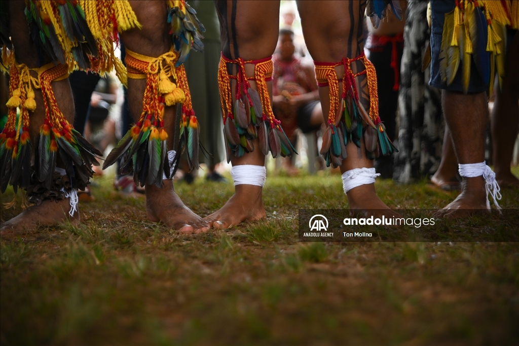 Indigenous peoples take part in 19th Terra Livre Camp in Brasilia, Brazil to defend rights, demarcation of their lands