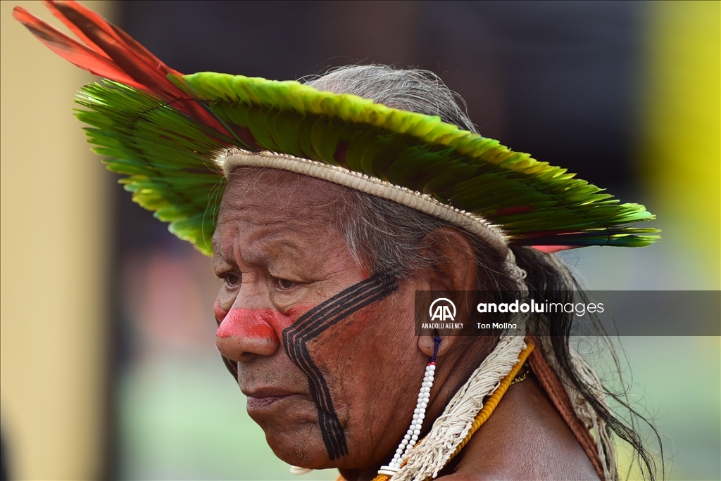 Indigenous peoples take part in 19th Terra Livre Camp in Brasilia, Brazil to defend rights, demarcation of their lands