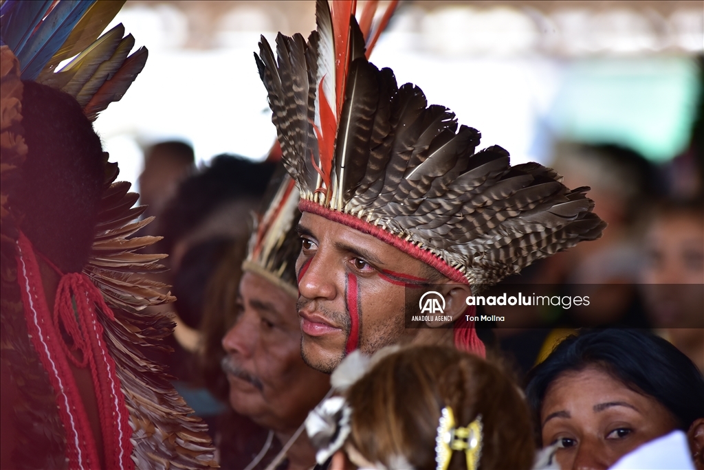 Indigenous peoples take part in 19th Terra Livre Camp in Brasilia, Brazil to defend rights, demarcation of their lands