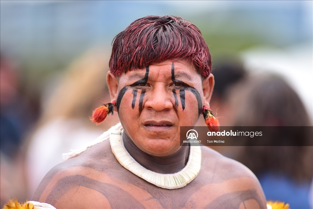 Indigenous peoples take part in 19th Terra Livre Camp in Brasilia, Brazil to defend rights, demarcation of their lands