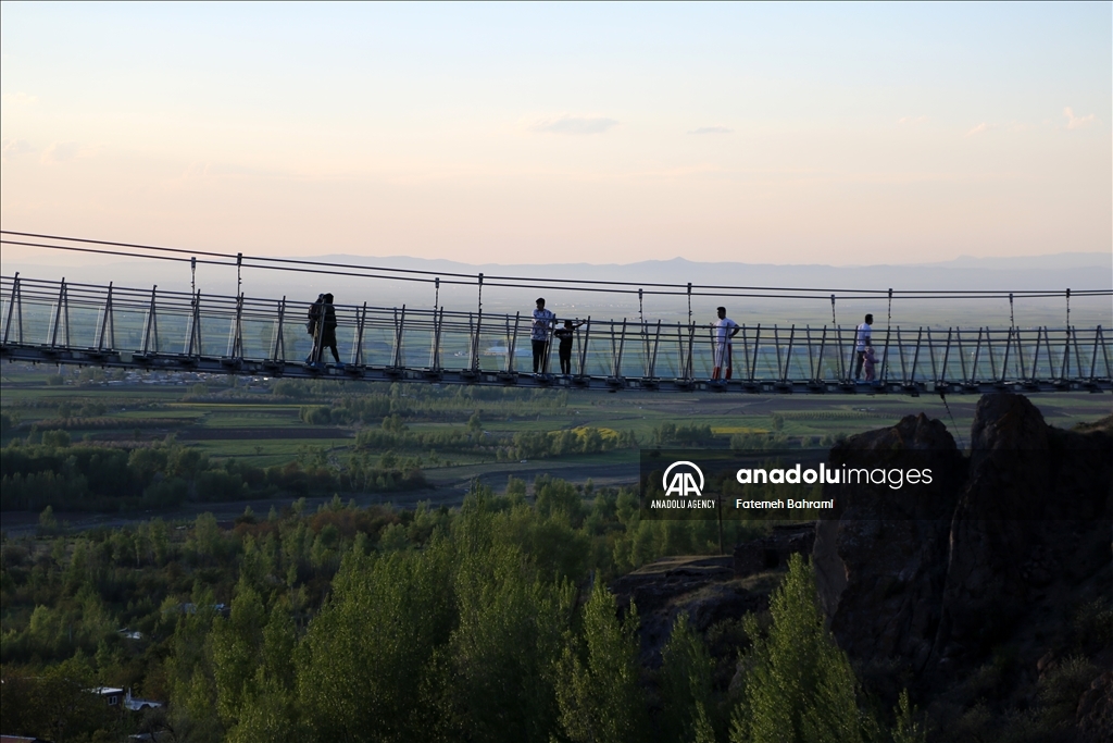 Arched glass suspension bridge in Iran's Ardabil