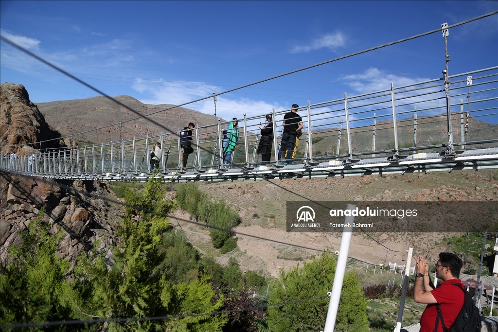 Arched glass suspension bridge in Iran's Ardabil