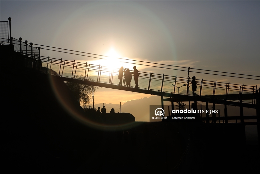 Arched glass suspension bridge in Iran's Ardabil