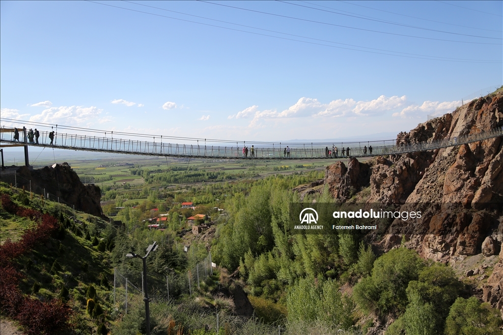 Arched glass suspension bridge in Iran's Ardabil