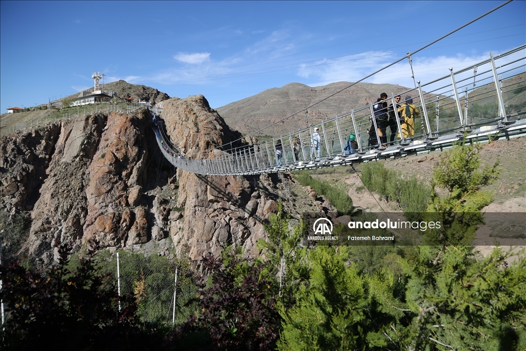 Arched glass suspension bridge in Iran's Ardabil