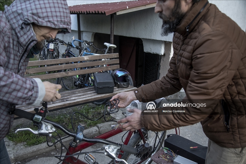 Recycling electric bikes in Lviv amid Russia-Ukraine war