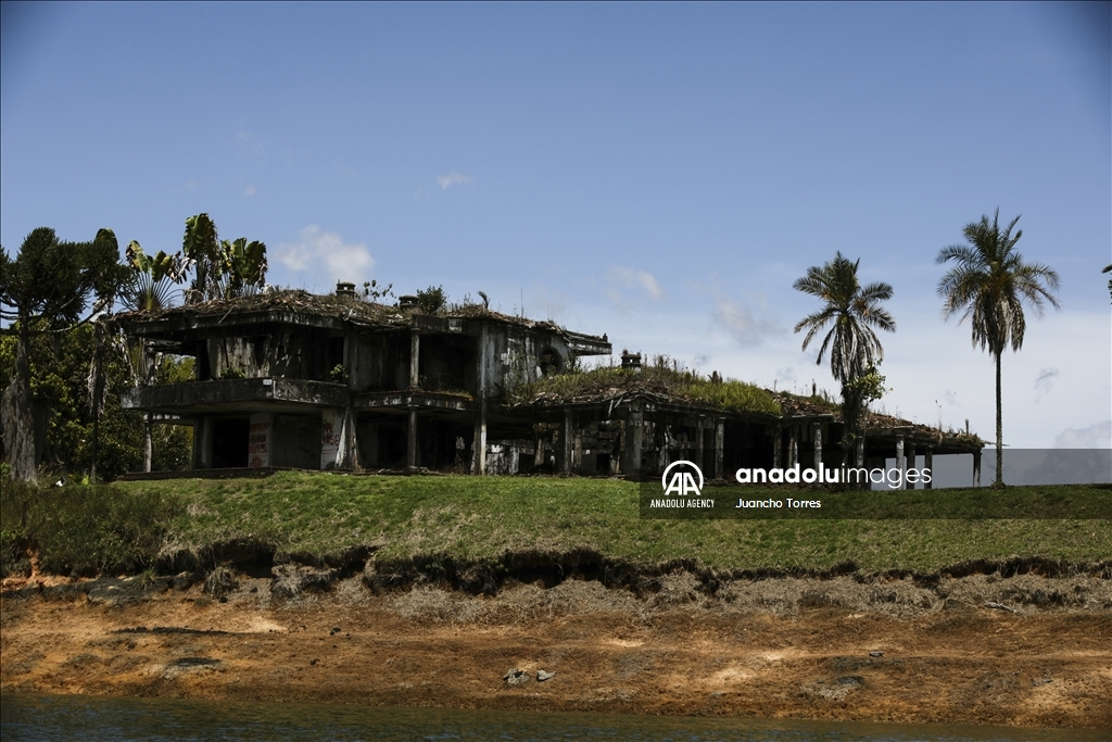 La Manuela, the lakeside mansion of drug lord Pablo Escobar in Colombia