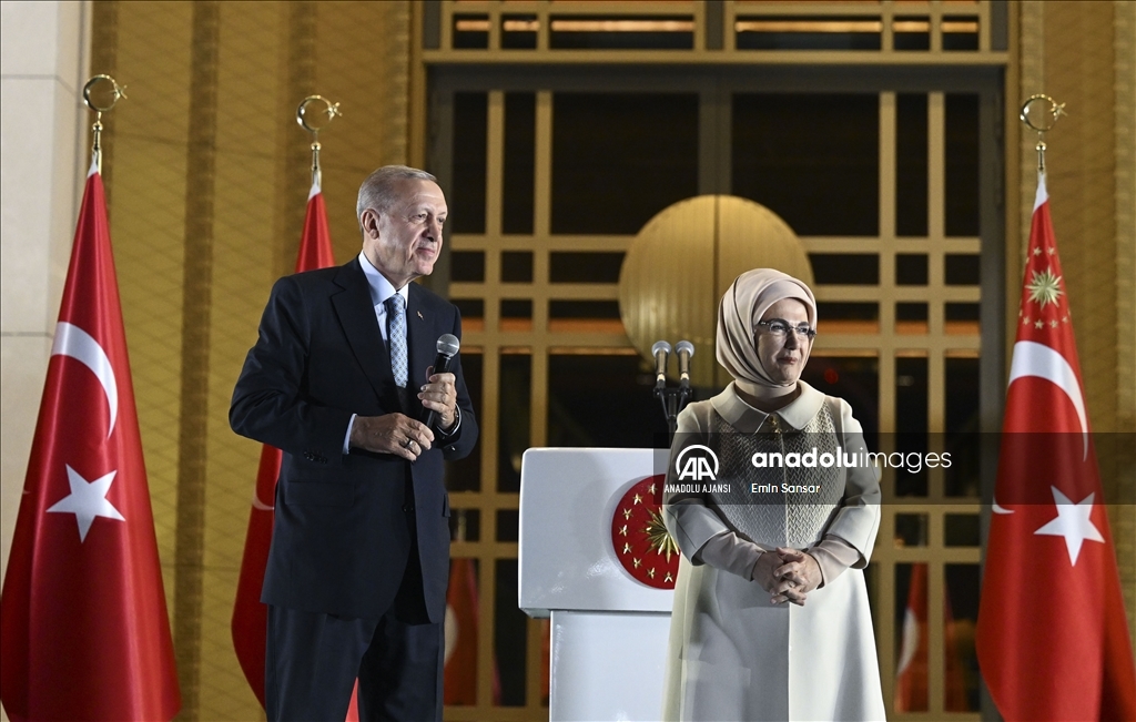 Cumhurbaşkanı Erdoğan, Cumhurbaşkanlığı Külliyesi'nde vatandaşlara hitap etti
