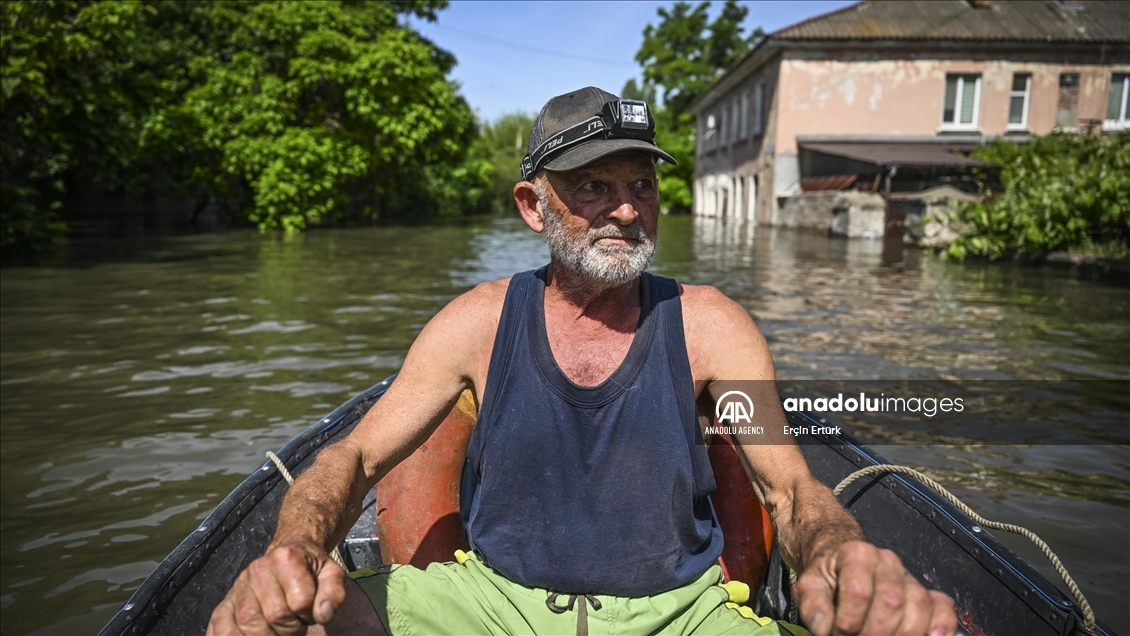 بر اثر فرو ریختن سد کاخوفکا اوکراین خانه‌ها در منطقه خرسون زیر آب رفتند