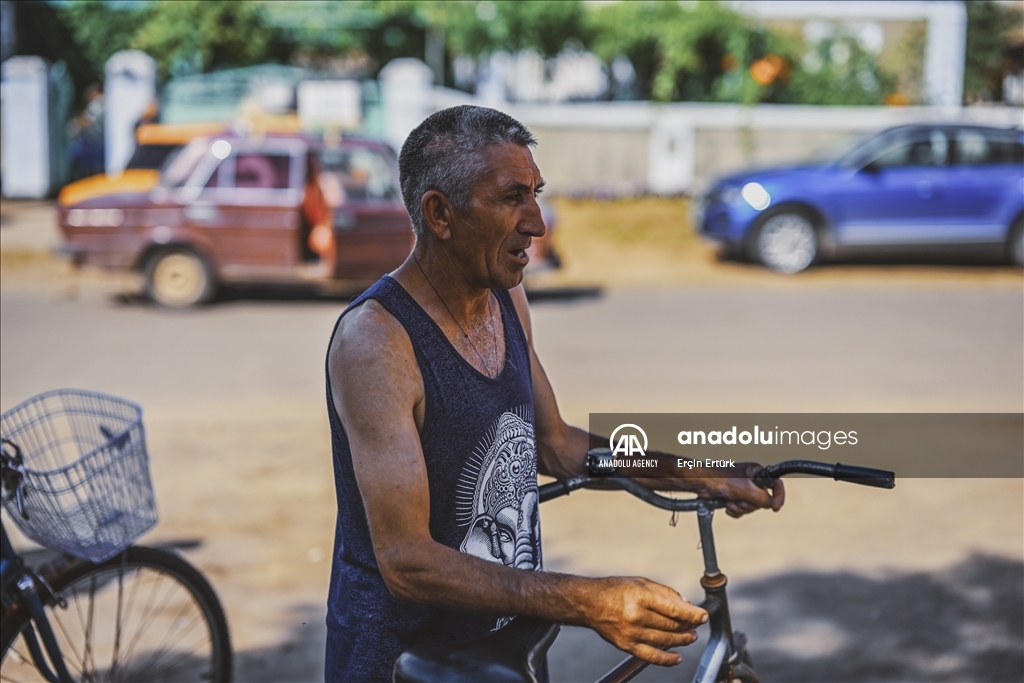 Houses affected by flooding in Ukraine's village of Pavlivka