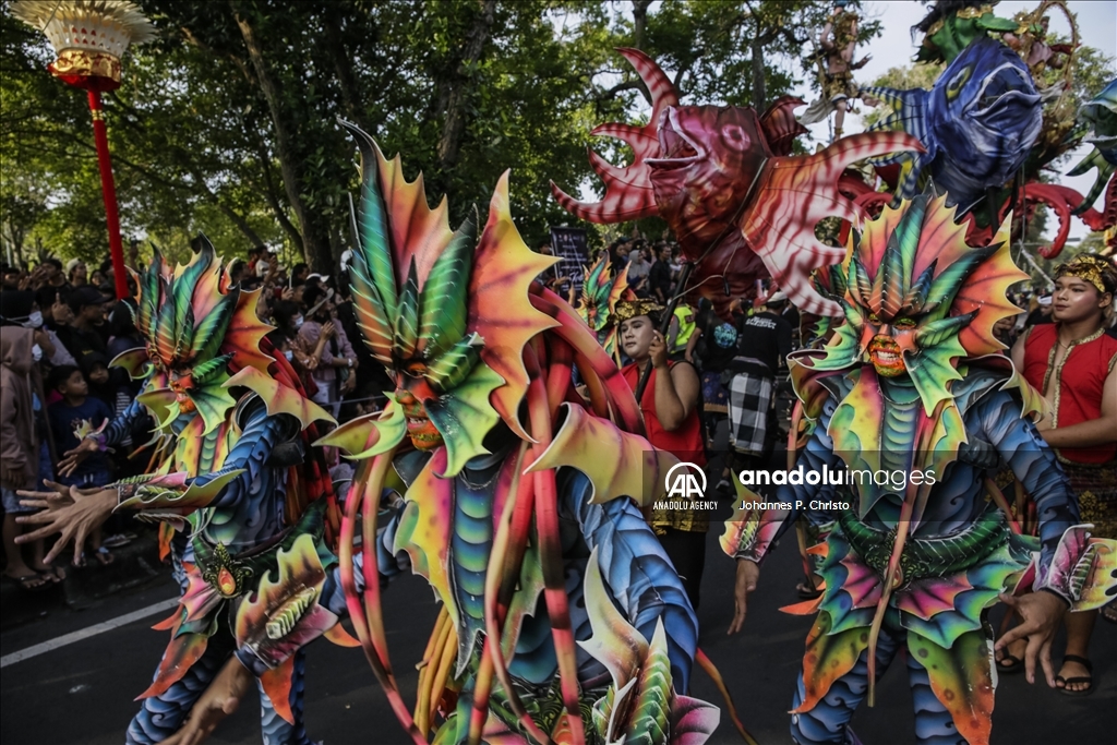 The cultural parade of Bali Arts Festival 2023