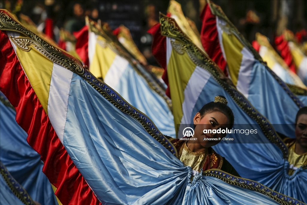 The cultural parade of Bali Arts Festival 2023