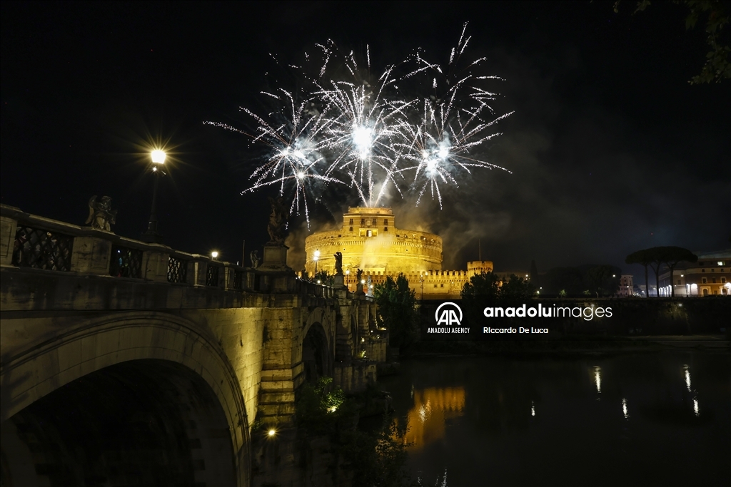 Fireworks for the feast of Rome's patrons Peter and Paul