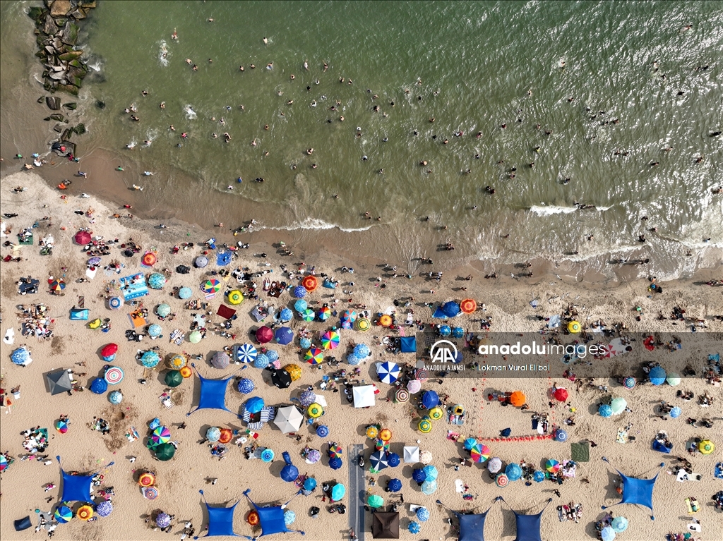 Coney Island kumsalı havadan görüntülendi