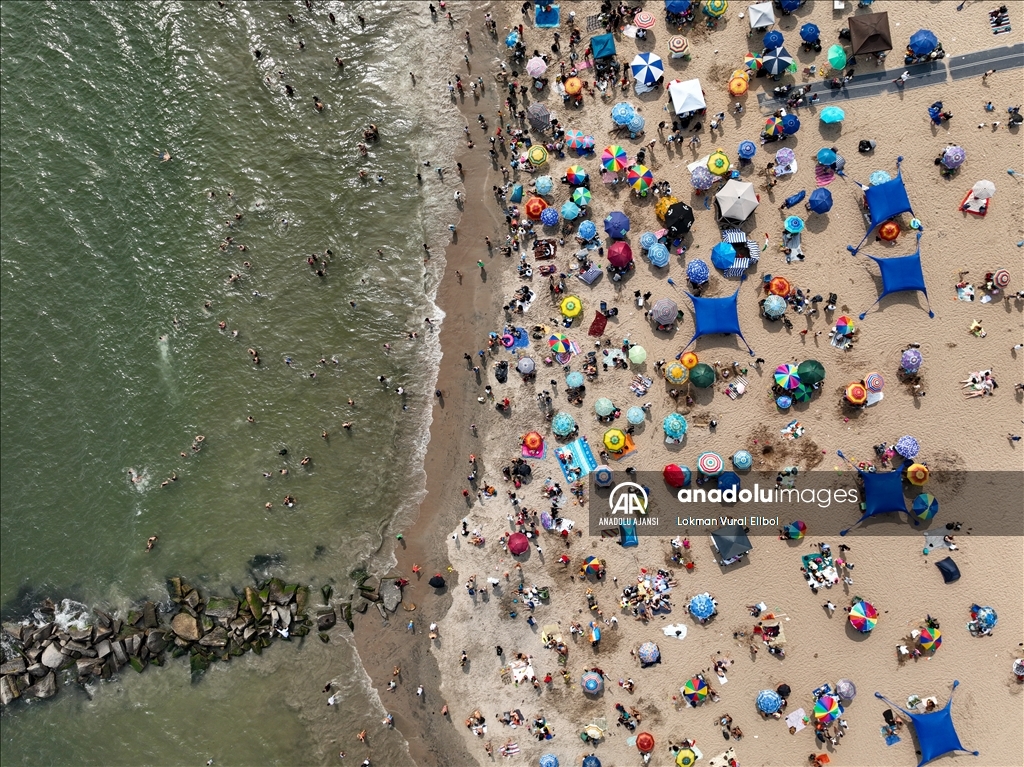 Coney Island kumsalı havadan görüntülendi