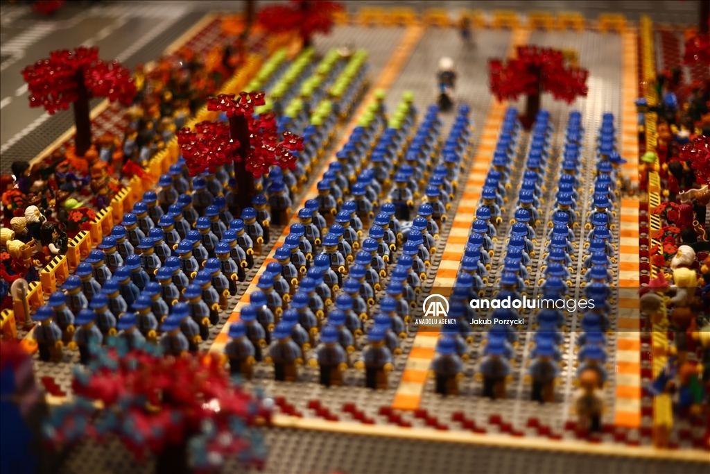 Lego bricks building exhibition in Poland