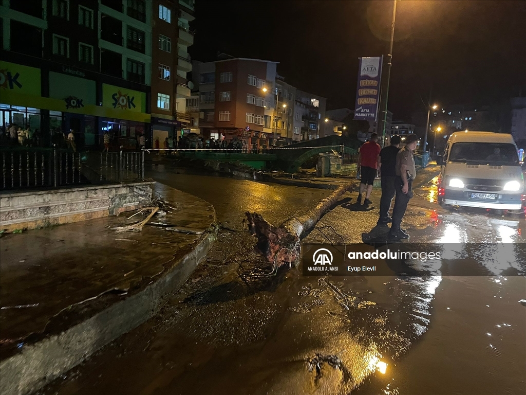 Ordu'da sağanak etkili oluyor