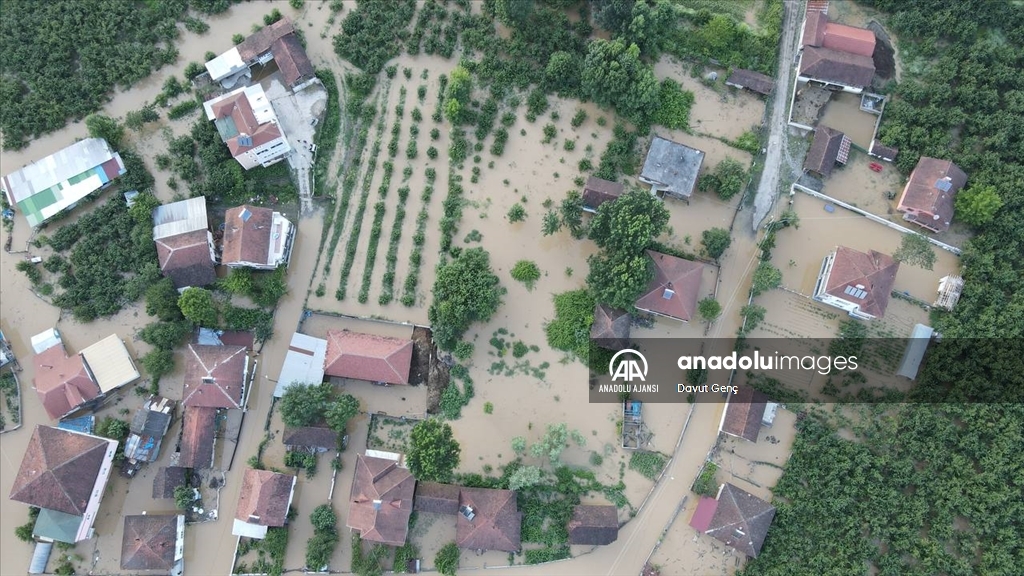 Düzce'de tamamı sular altında kalan İçmeler köyü