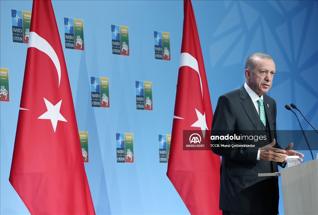 نشست خبری اردوغان در لیتوانی 