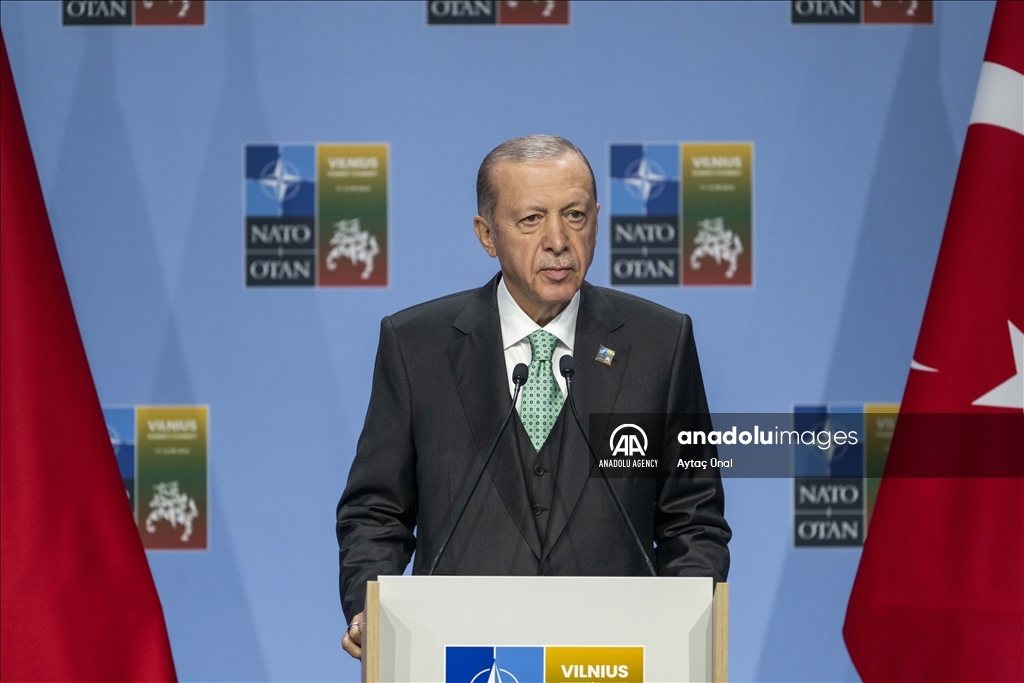 نشست خبری اردوغان در لیتوانی