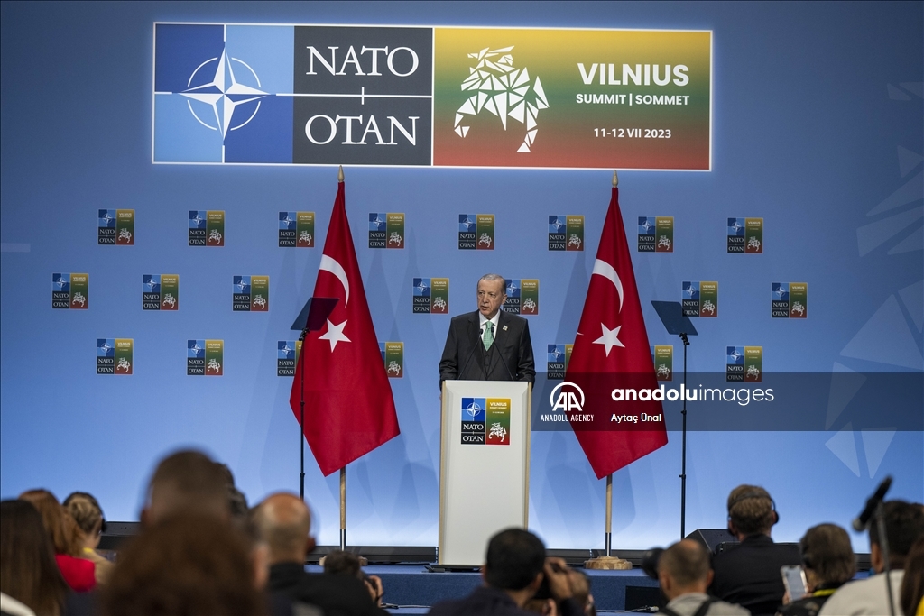 نشست خبری اردوغان در لیتوانی