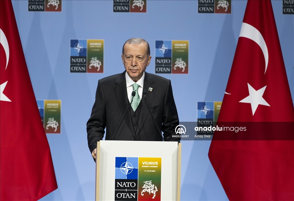 نشست خبری اردوغان در لیتوانی