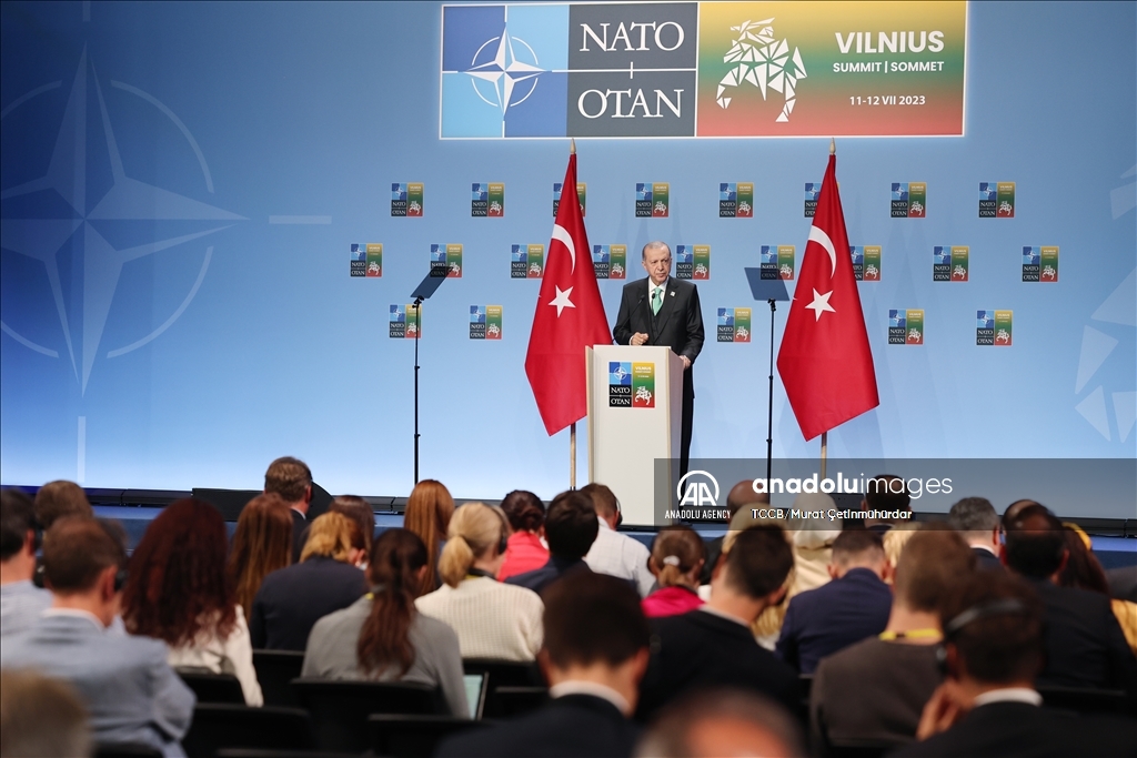 نشست خبری اردوغان در لیتوانی 