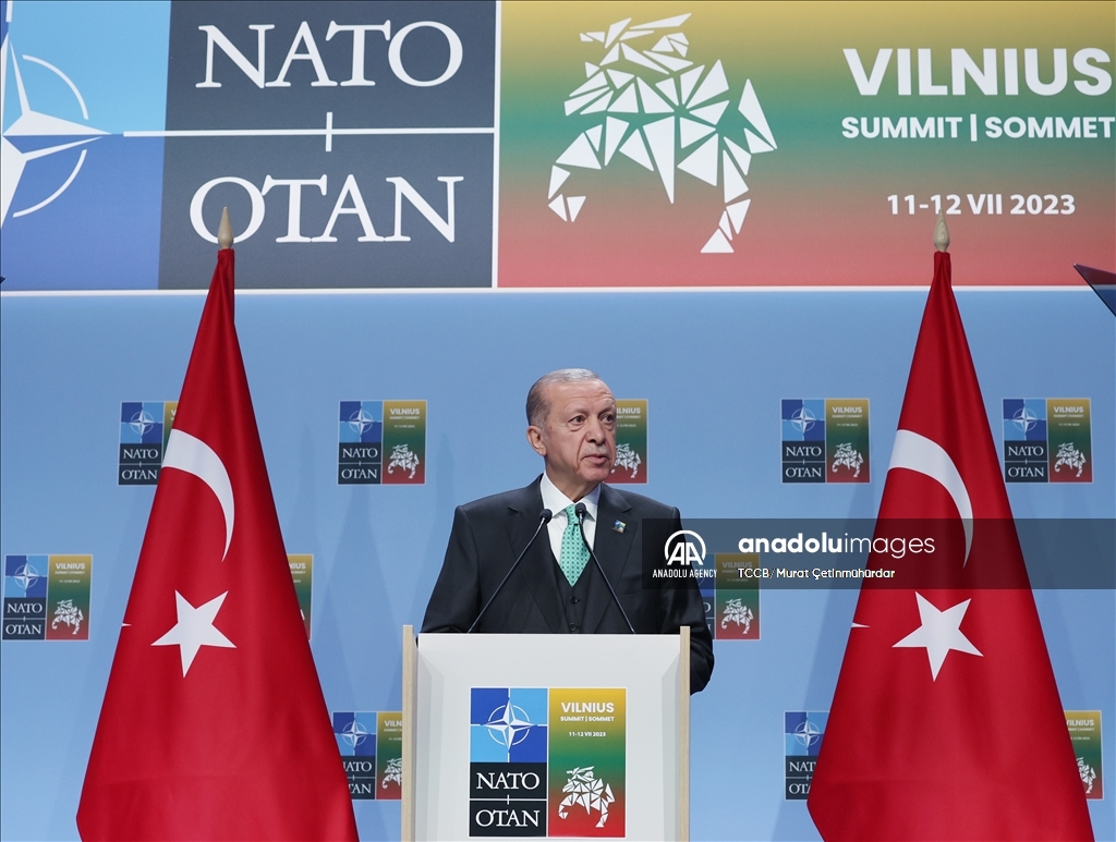 نشست خبری اردوغان در لیتوانی 