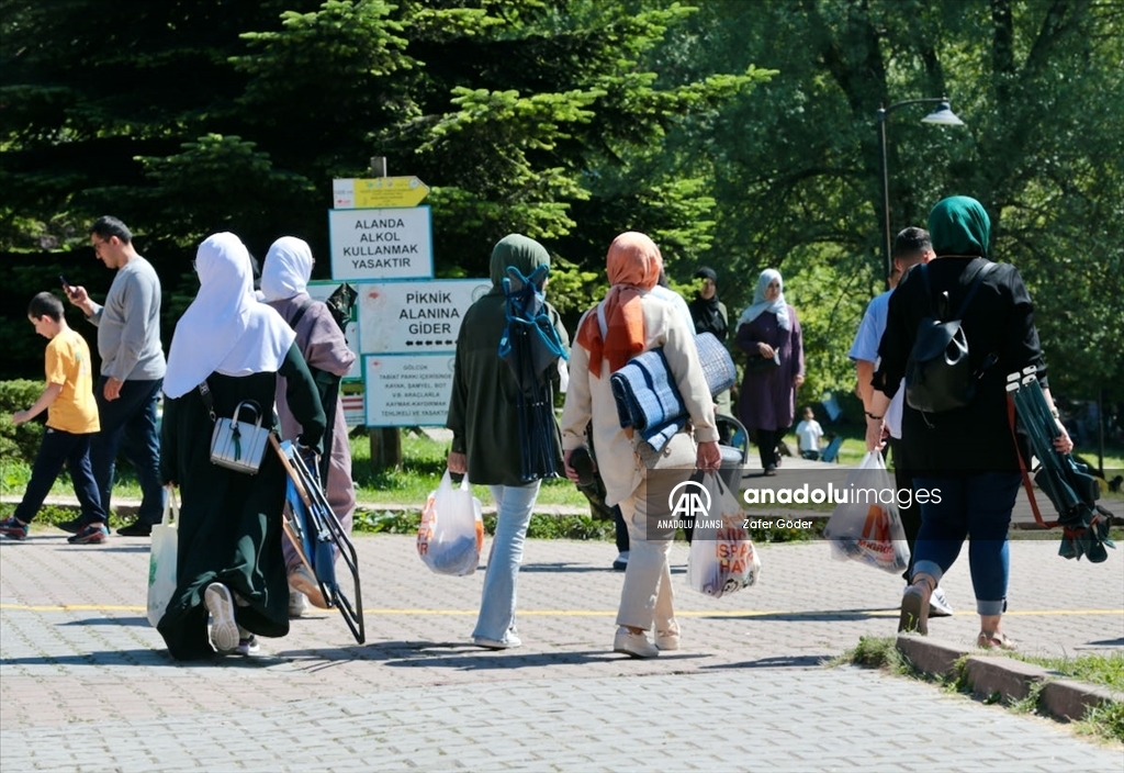 Bolu'da sıcaktan bunalanlar Gölcük Tabiat Parkı'nı tercih etti