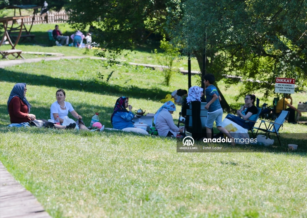 Bolu'da sıcaktan bunalanlar Gölcük Tabiat Parkı'nı tercih etti