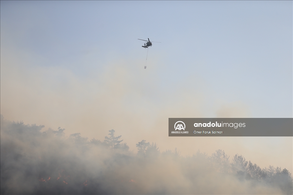 Kahramanmaraş'ta çıkan orman yangınına müdahale ediliyor