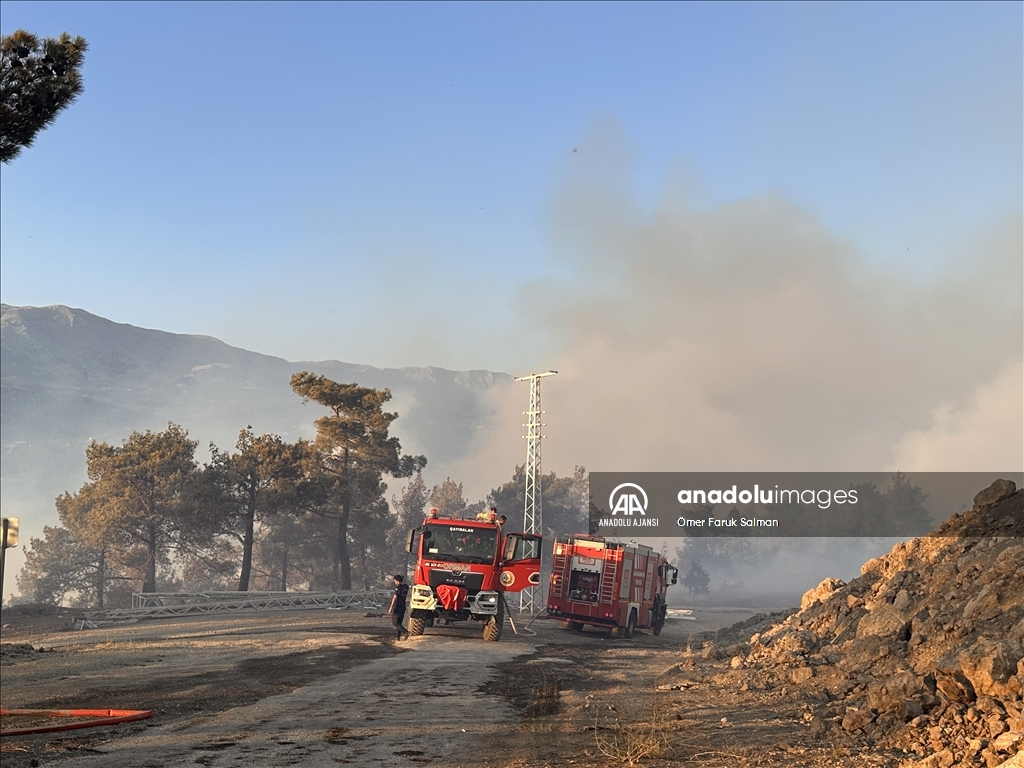 Kahramanmaraş'ta çıkan orman yangınına müdahale ediliyor