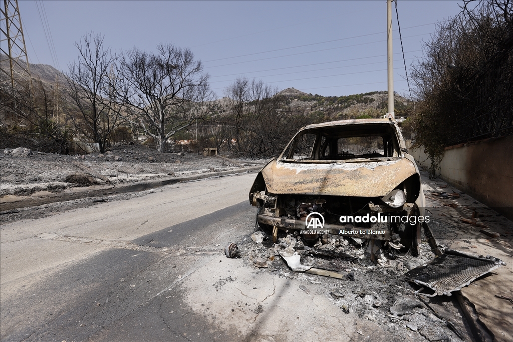 Forest fires in Sicily damaged settlements