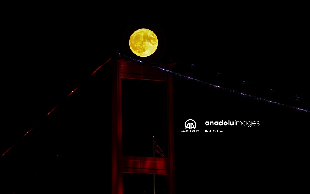 Super moon in Turkiye's Istanbul