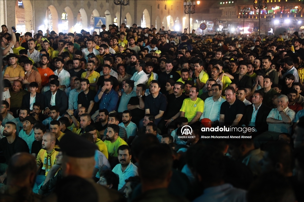 هەزاران هاندەری یانەی هەولێر بە جۆش و خرۆشەوە لەسەر شەقامەکانی پایتەخت هانی یانەکەیان دا