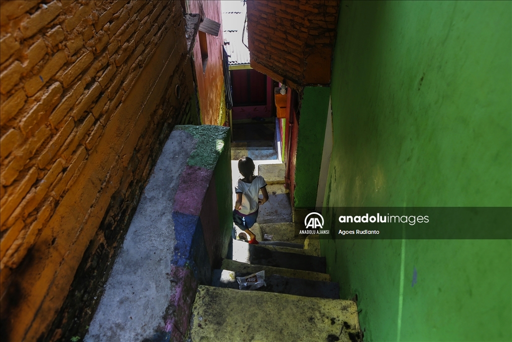 Endonezya'nın Malang kentindeki rengarenk evler