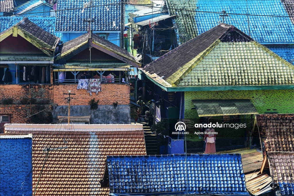 Endonezya'nın Malang kentindeki rengarenk evler