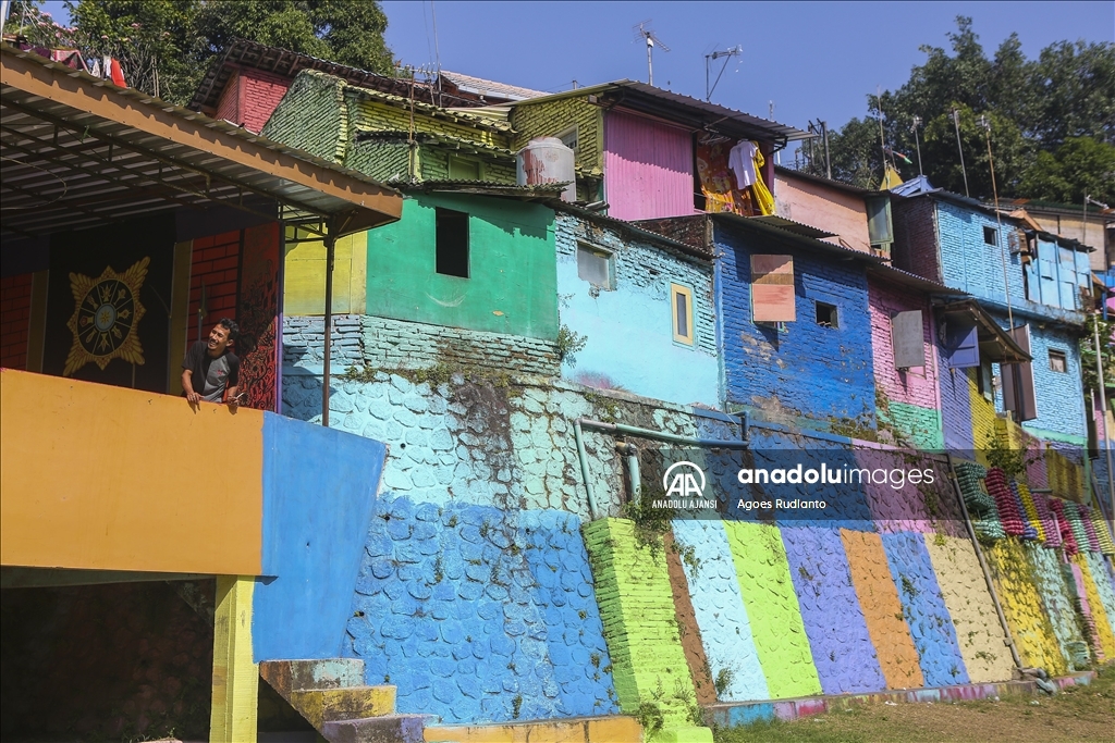 Endonezya'nın Malang kentindeki rengarenk evler