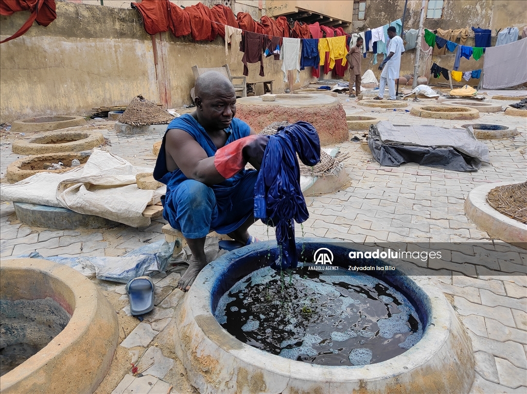 Fabrics colored with traditional methods in Nigeria