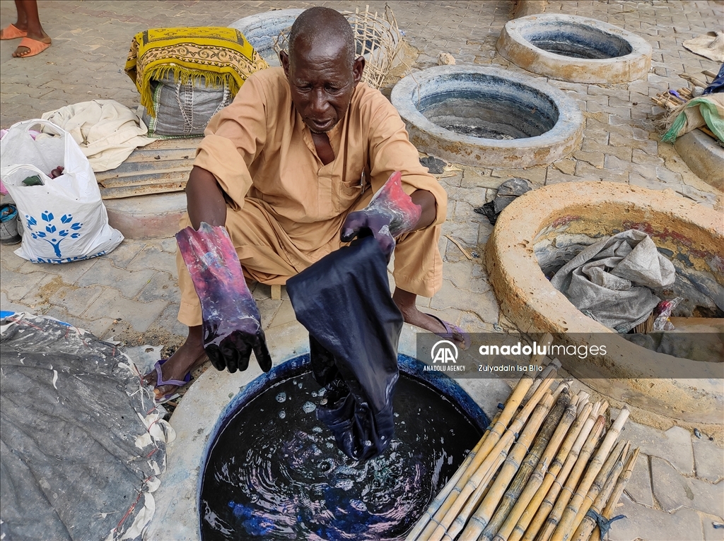 Fabrics colored with traditional methods in Nigeria